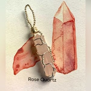 Rose Quartz Tower Necklace-Handcrafted, NWT
